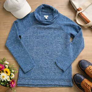 LL Bean Women’s Nautical Cowl Neck Beach Pullover Lightweight Sweater Blue XS